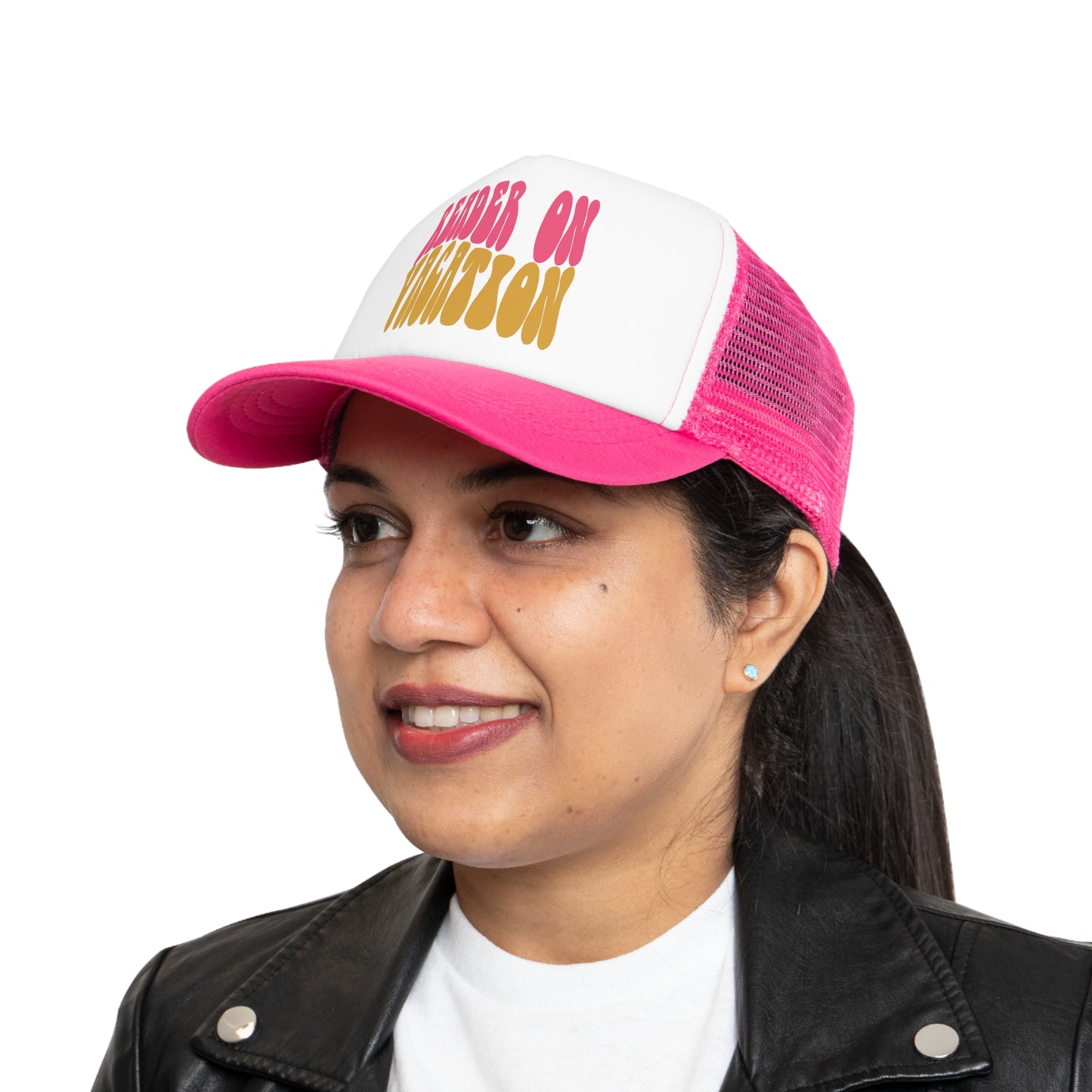 Mesh Cap for Reader on Vacation Pink & Yellow
