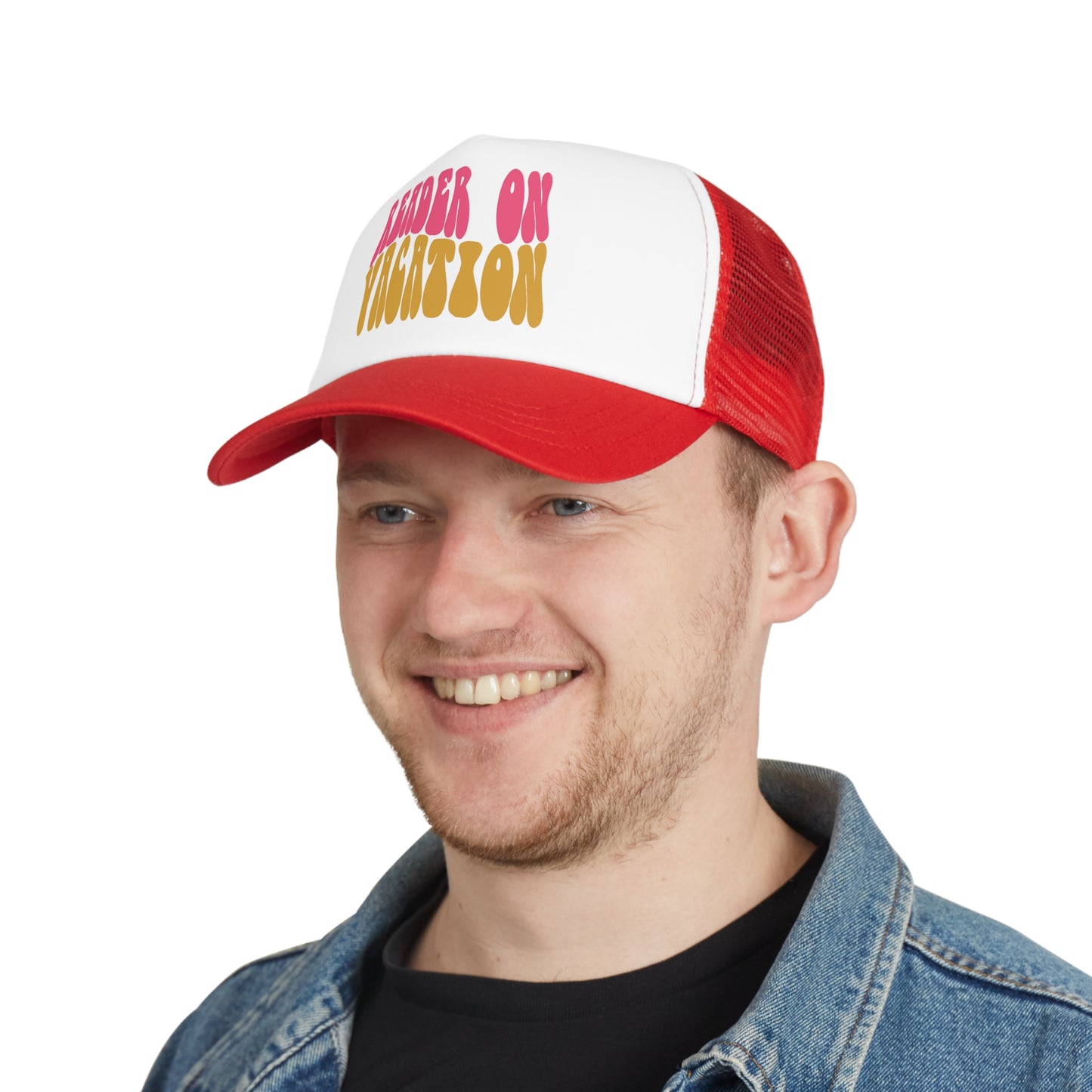Mesh Cap for Reader on Vacation Pink & Yellow