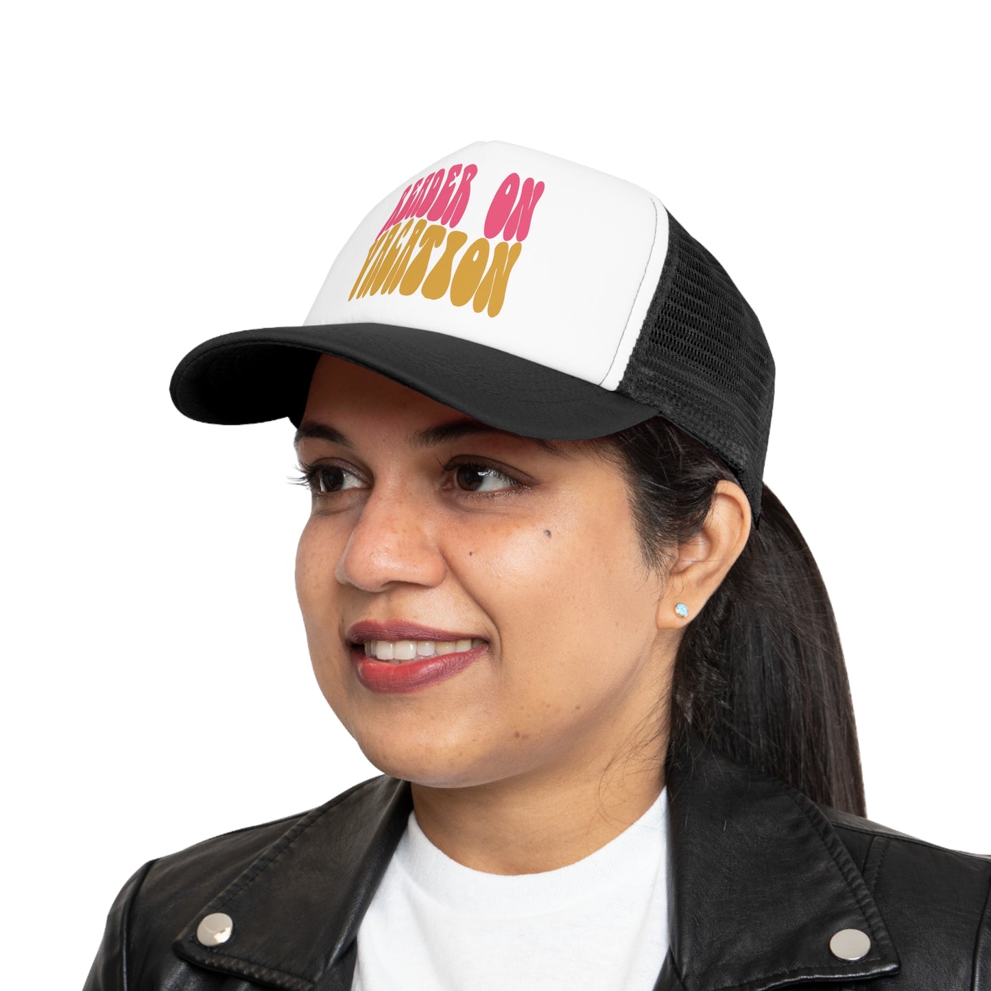 Mesh Cap for Reader on Vacation Pink & Yellow
