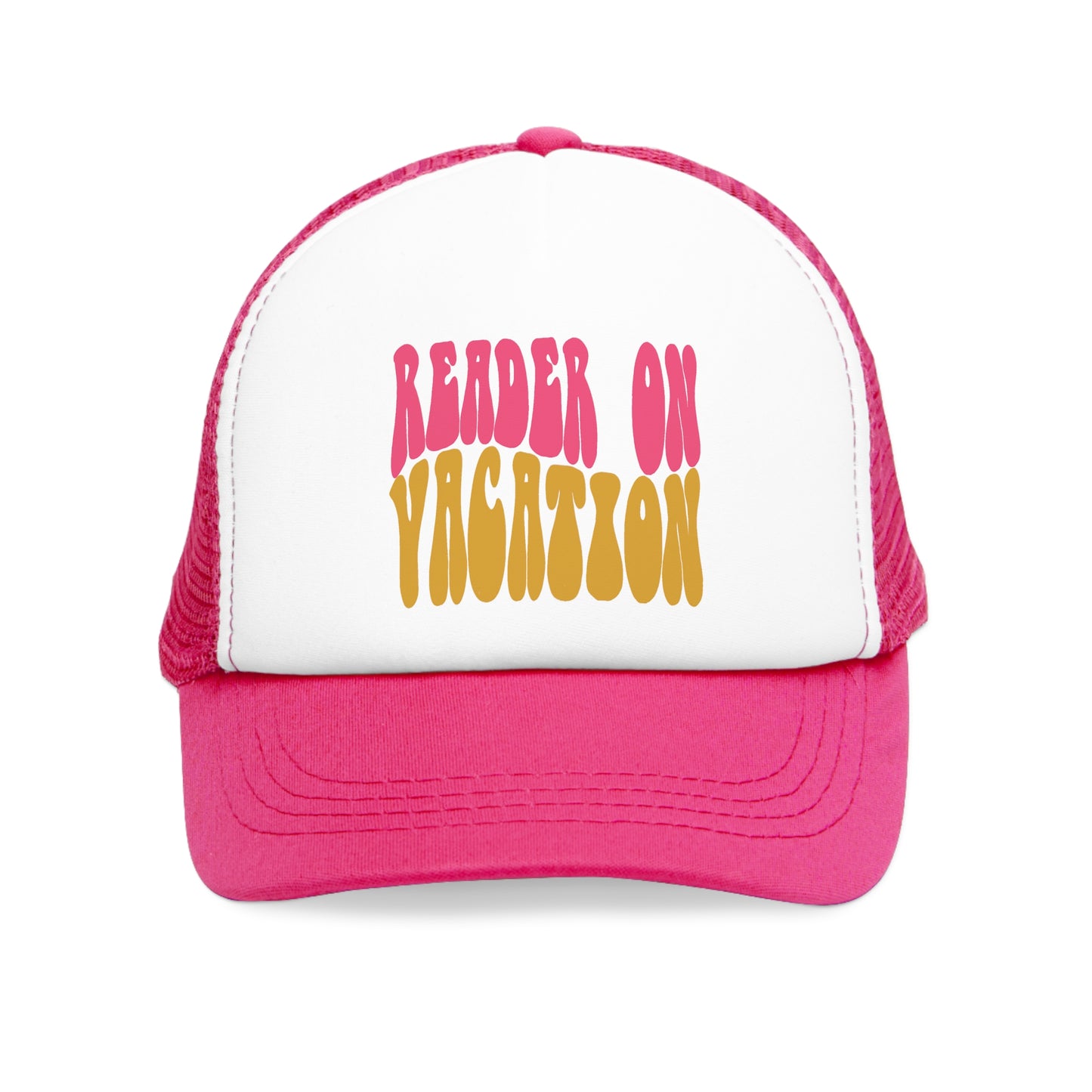 Mesh Cap for Reader on Vacation Pink & Yellow