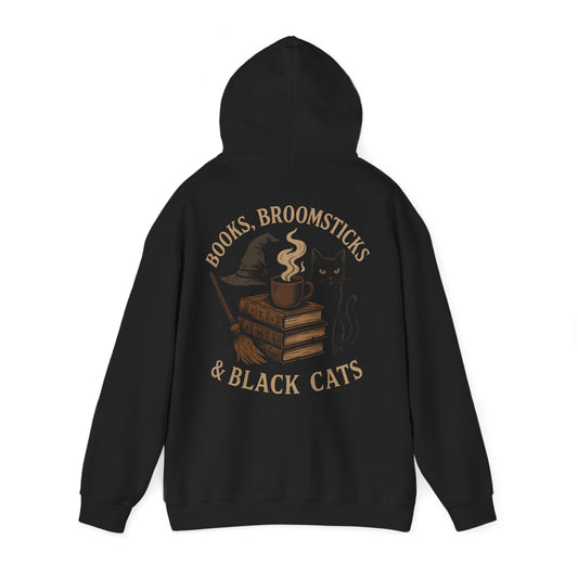 Hoddie ‘Books, broomsticks and black cats’